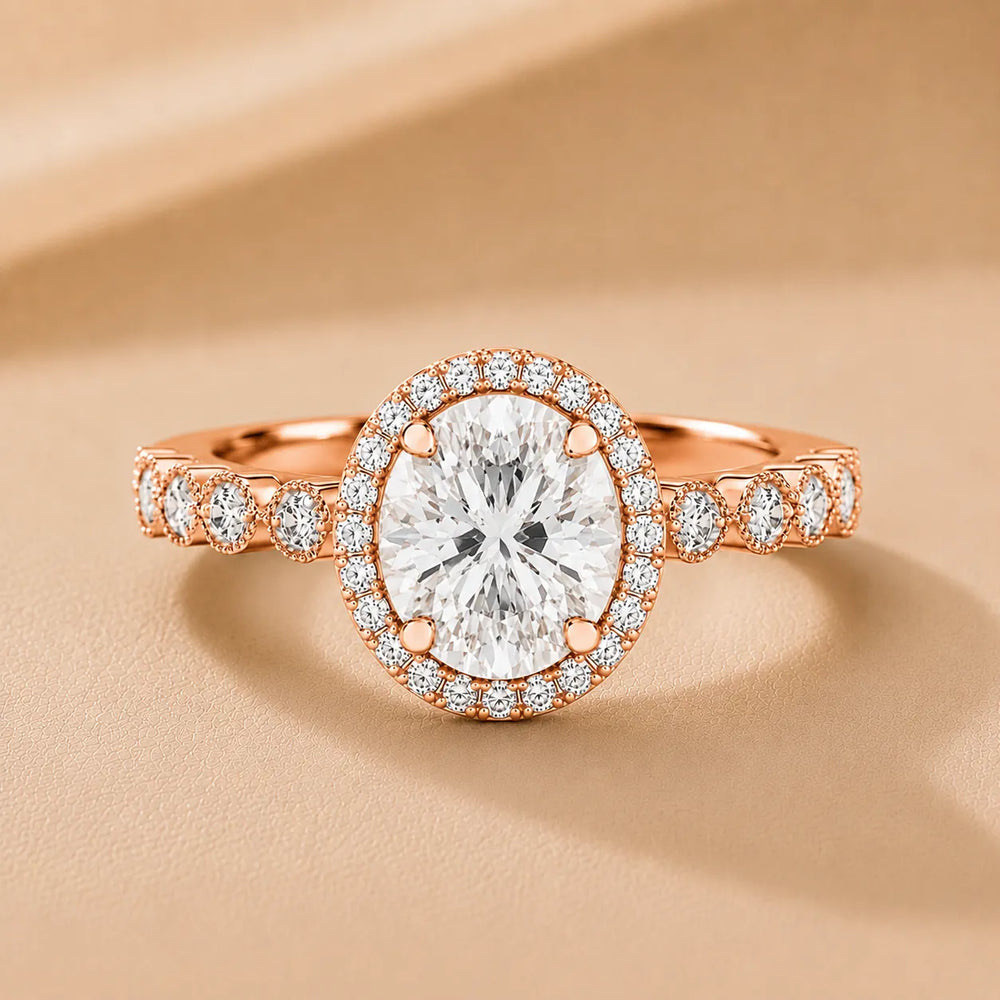 Halo Crown Pear Diamond Ring