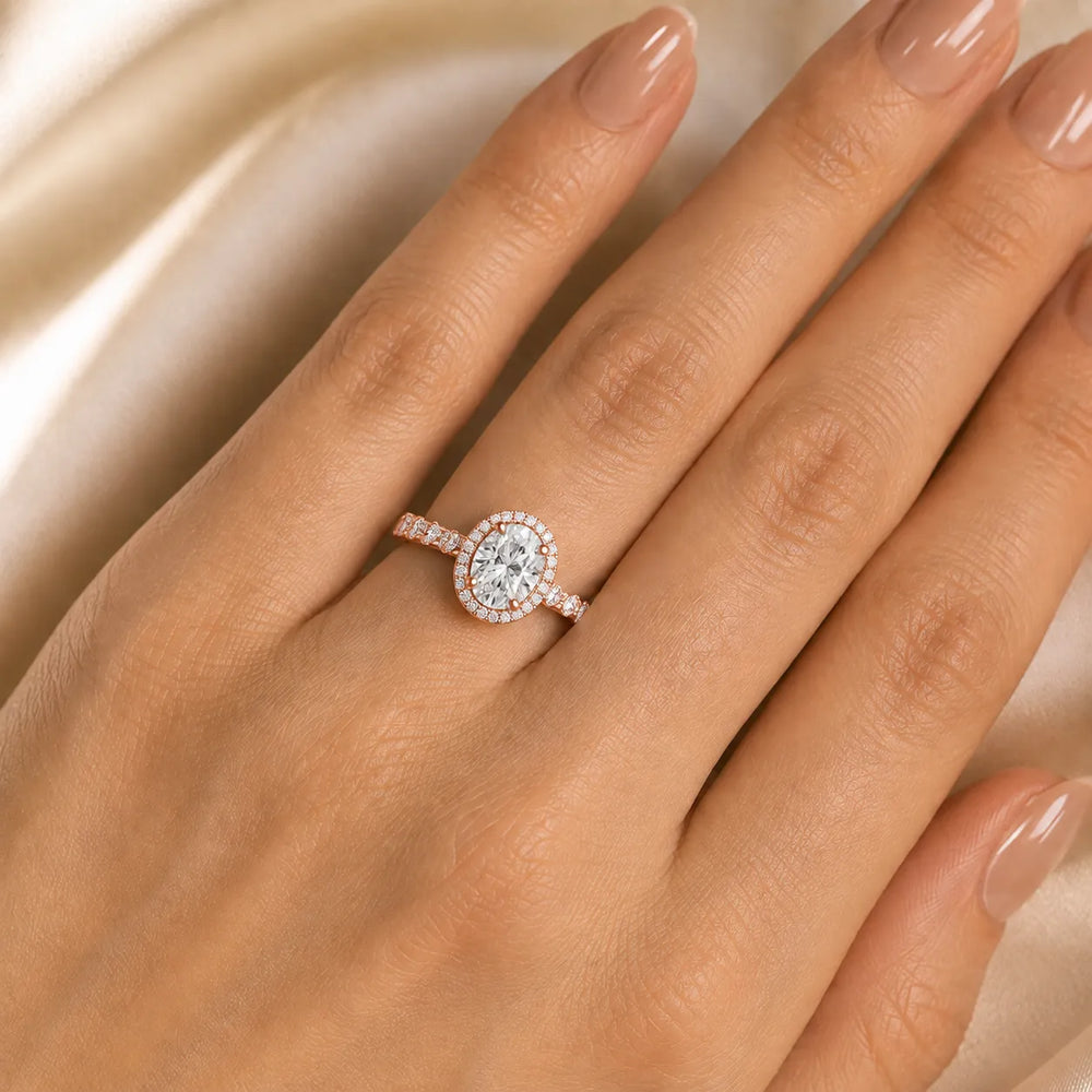 Halo Crown Pear Diamond Ring