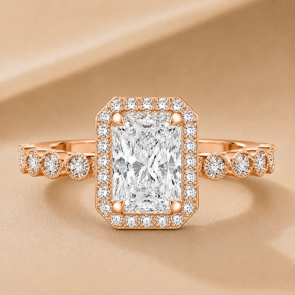 Halo Crown Pear Diamond Ring