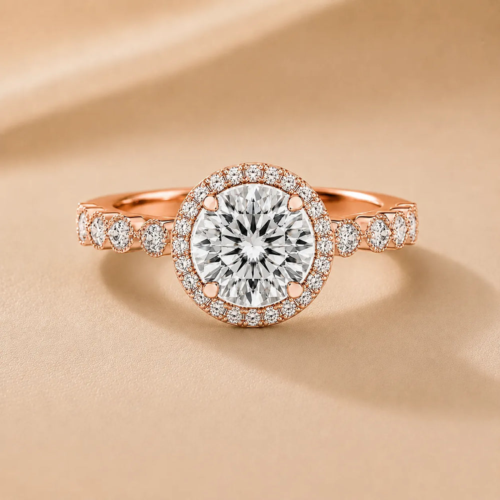 Halo Crown Pear Diamond Ring