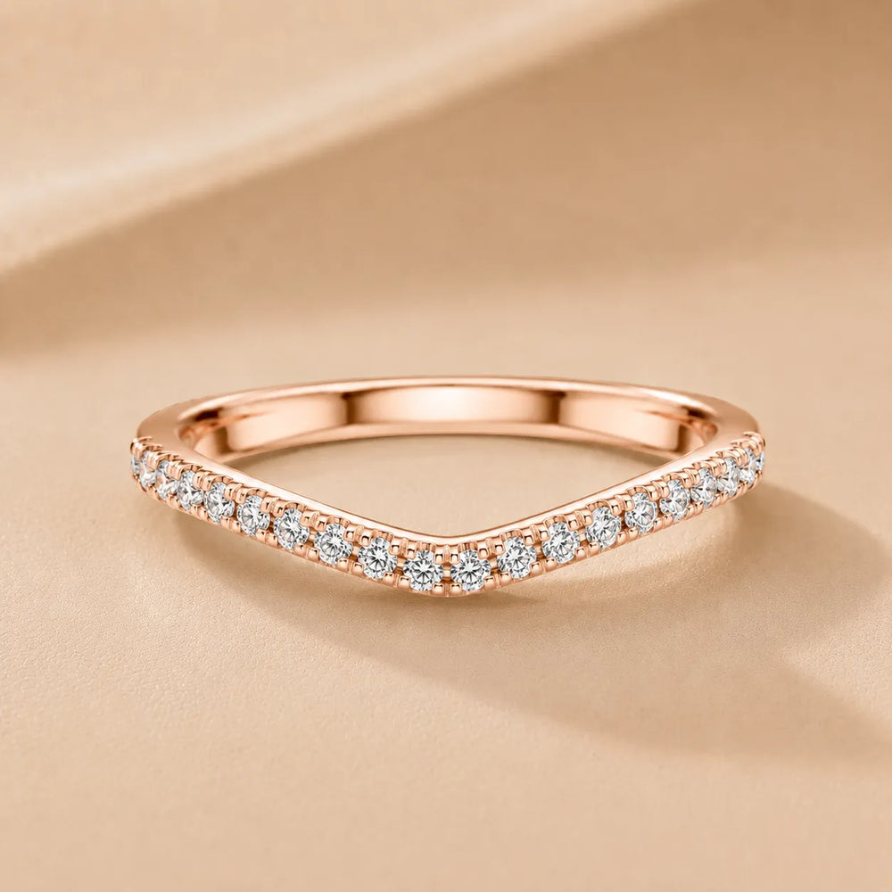 V-Curve Diamond Elegance Ring Band