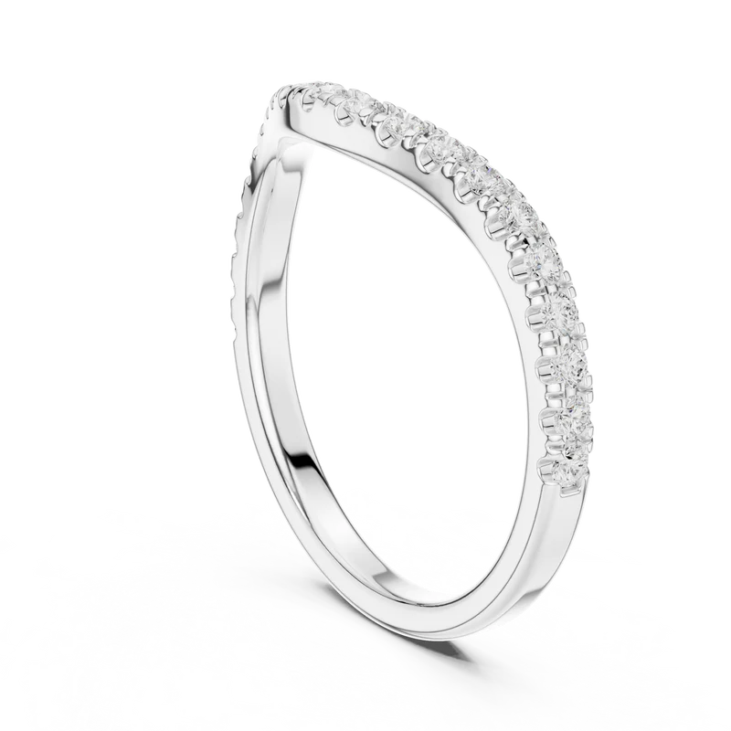 V-Curve Diamond Elegance Ring Band