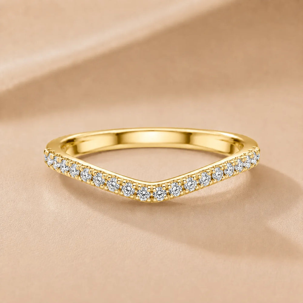 V-Curve Diamond Elegance Ring Band