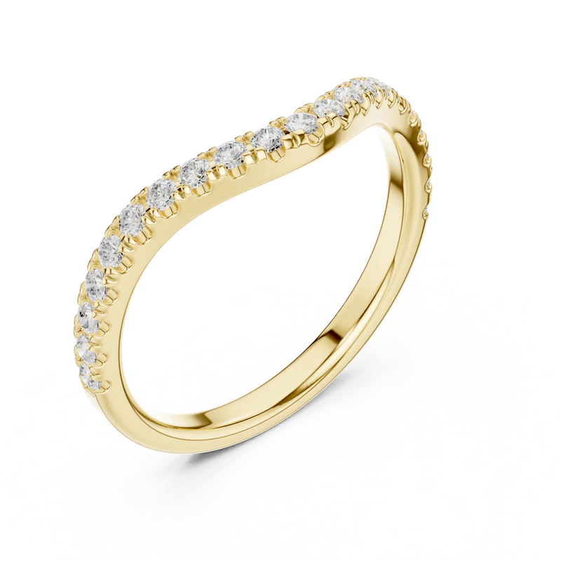 V-Curve Diamond Elegance Ring Band