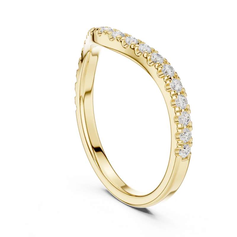 V-Curve Diamond Elegance Ring Band