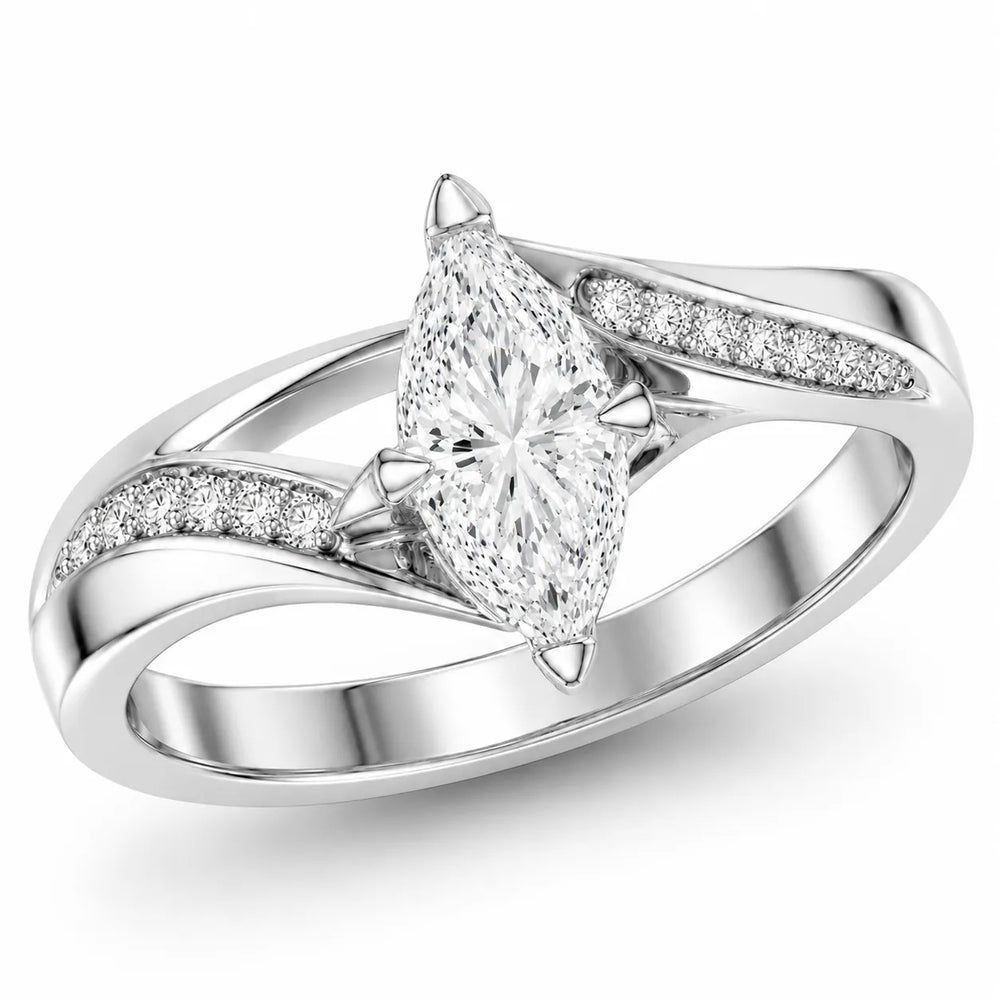 Princess-Cut Diamond Crisscross Ring