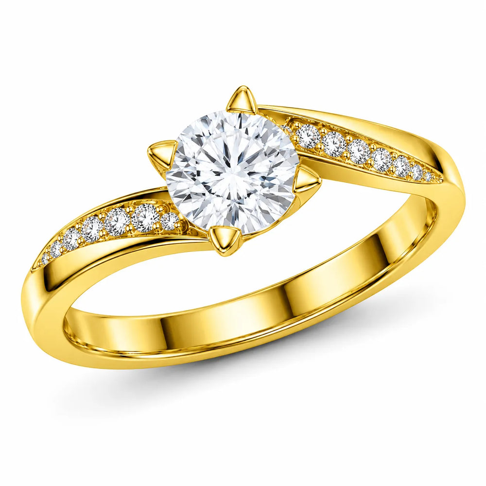 Princess-Cut Diamond Crisscross Ring