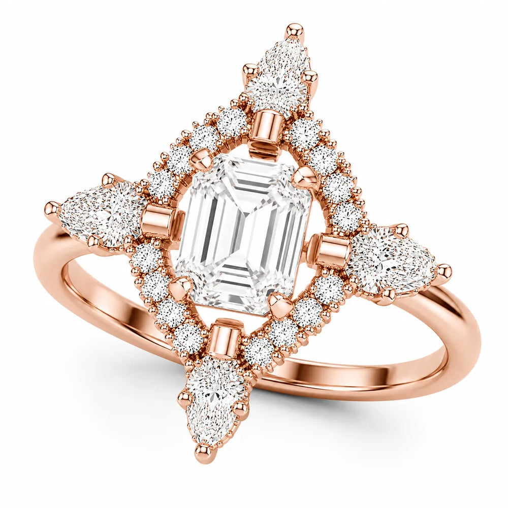 Pear Cut Luminous Halo Ring