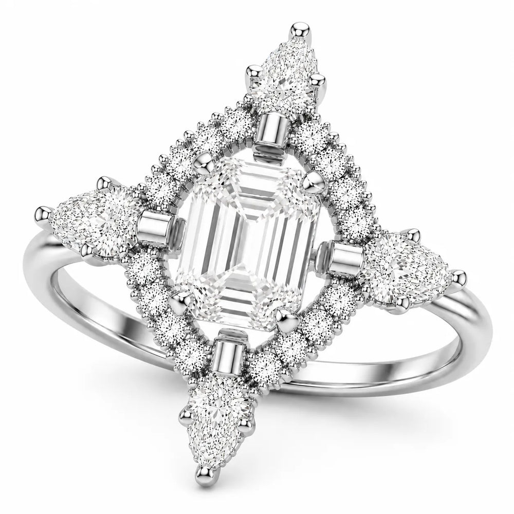 Pear Cut Luminous Halo Ring
