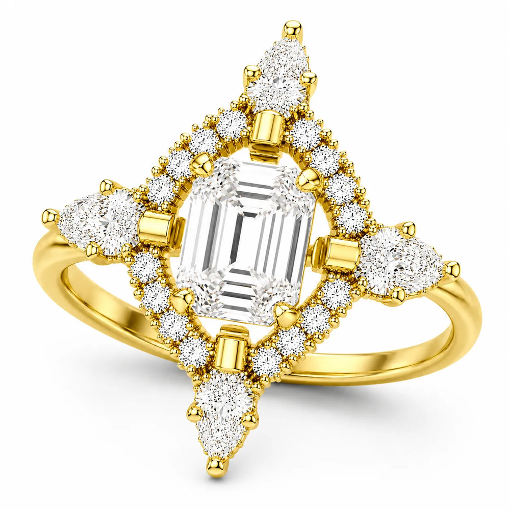 Pear Cut Luminous Halo Ring