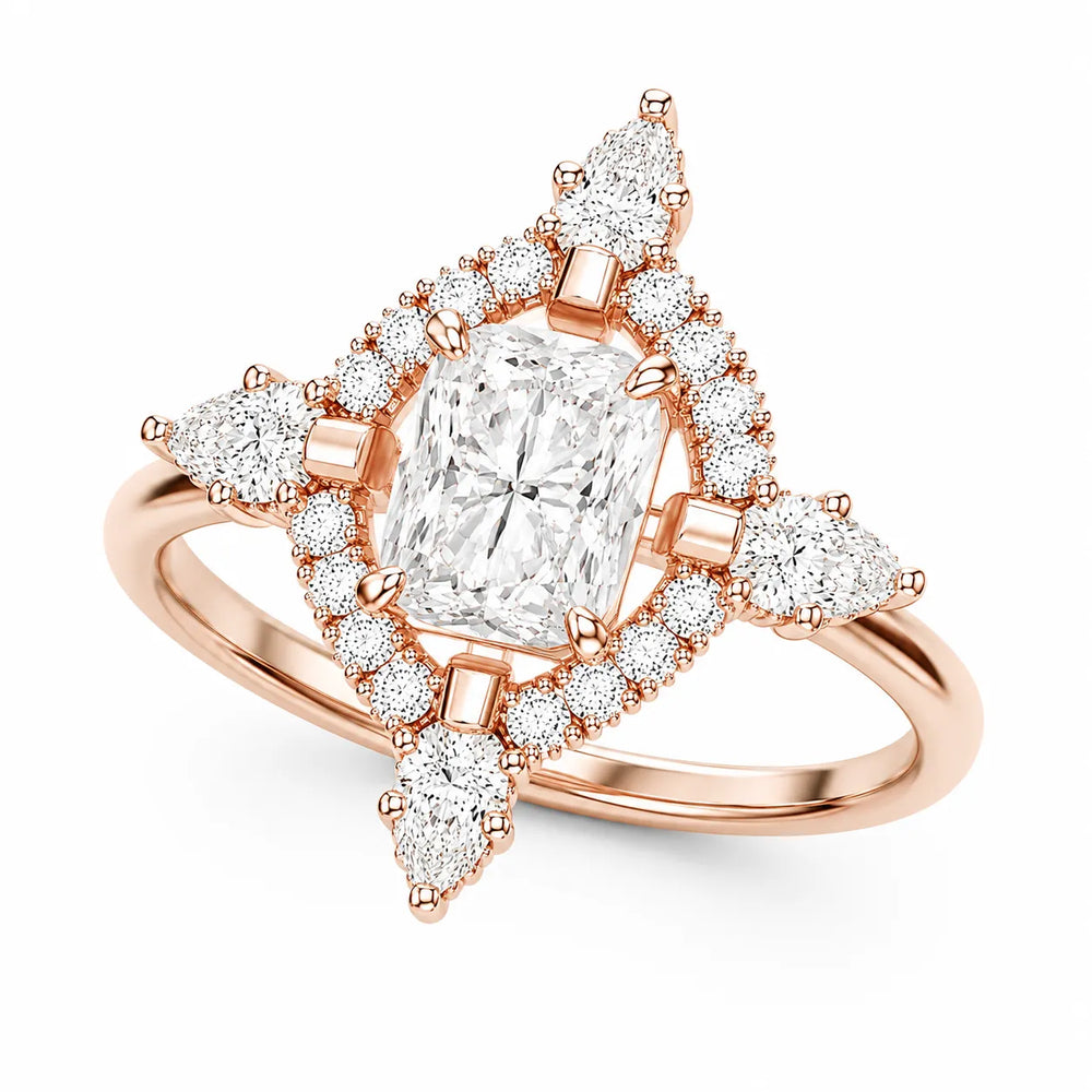 Pear Cut Luminous Halo Ring