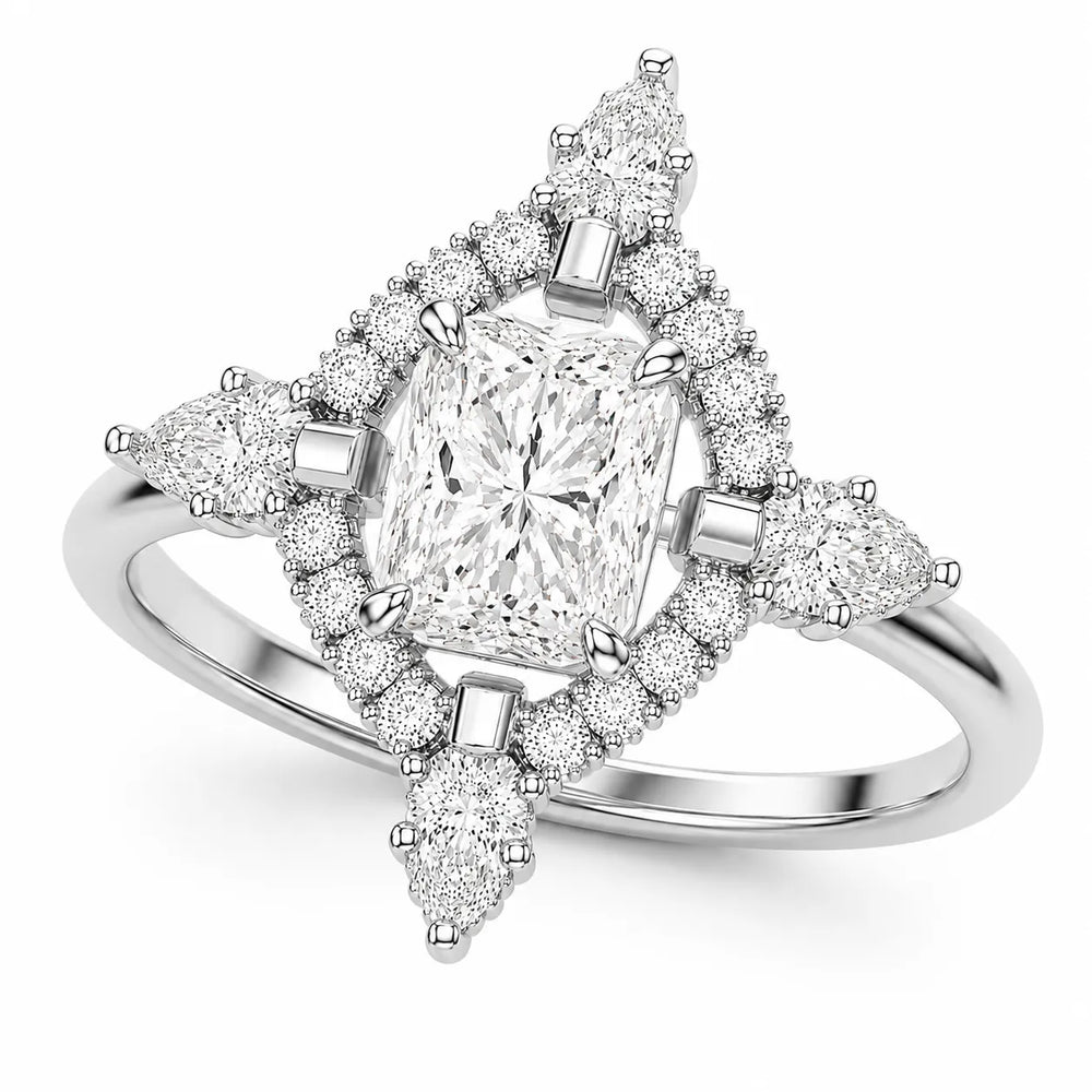 Pear Cut Luminous Halo Ring