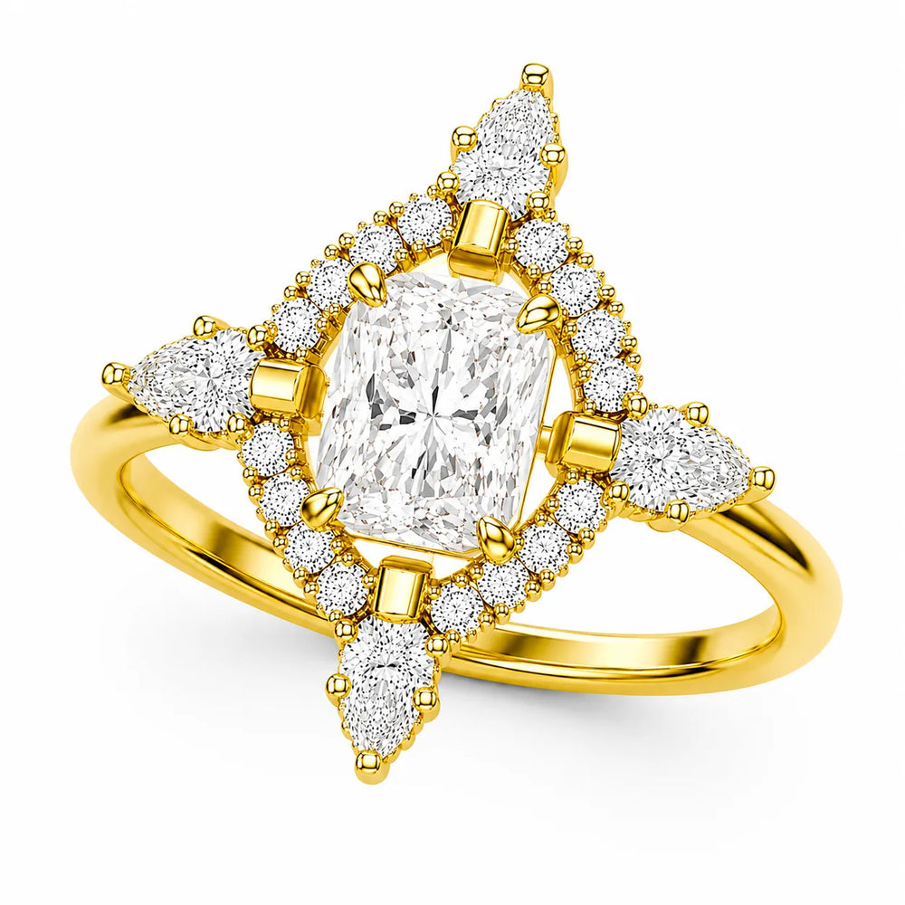 Pear Cut Luminous Halo Ring
