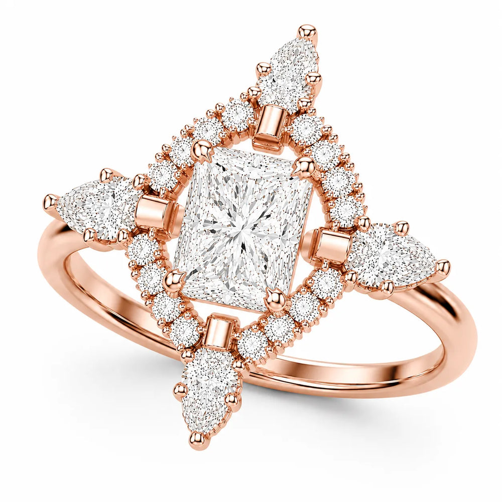 Pear Cut Luminous Halo Ring