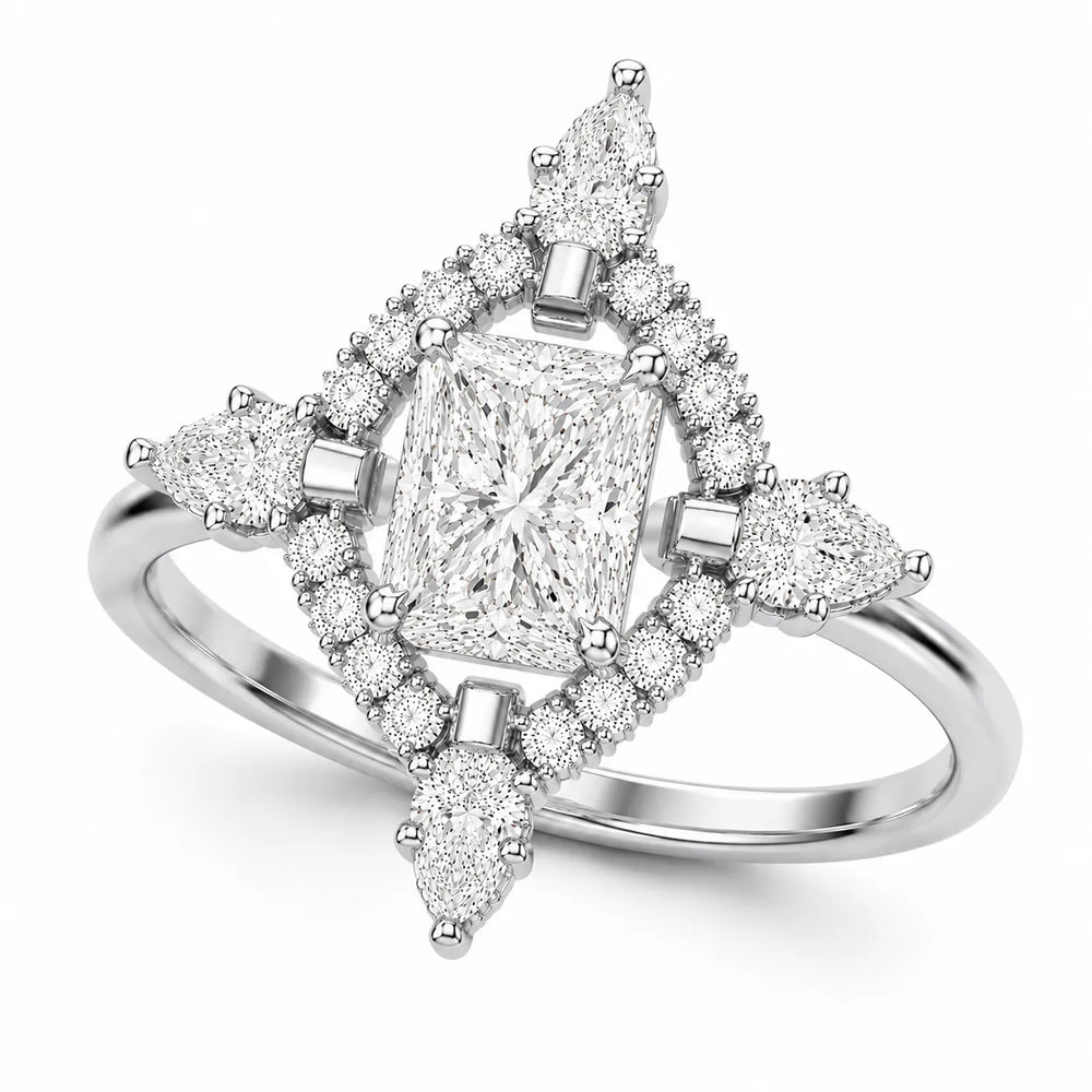 Pear Cut Luminous Halo Ring