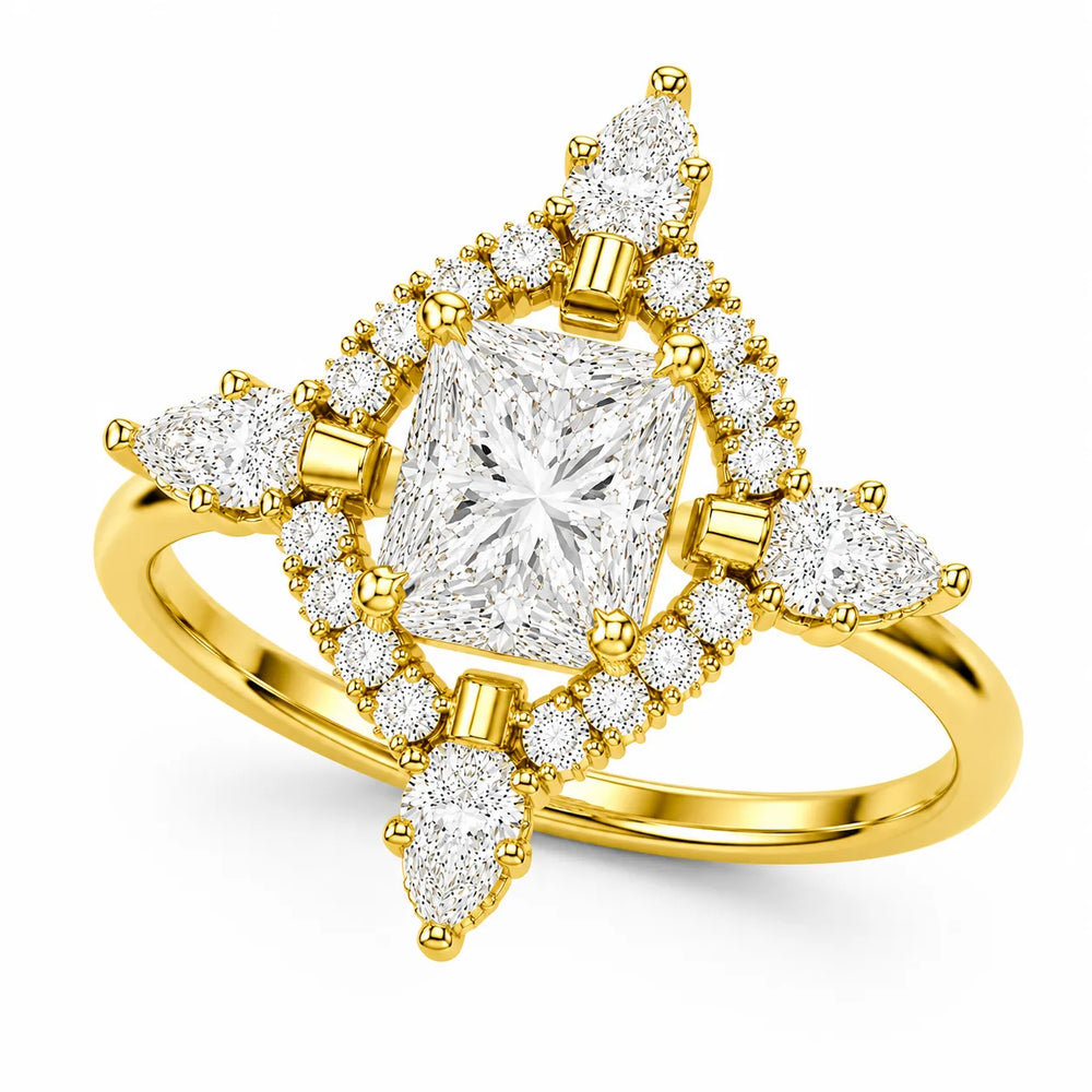 Pear Cut Luminous Halo Ring