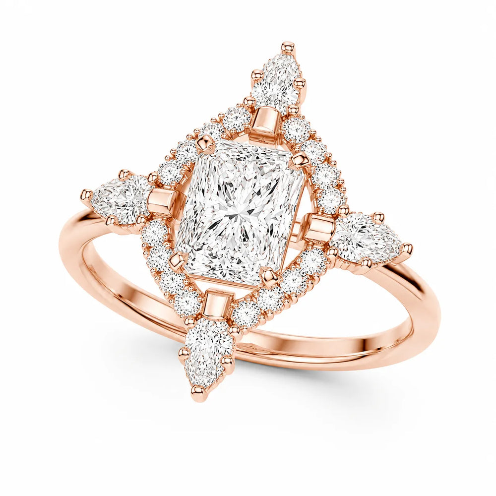 Pear Cut Luminous Halo Ring
