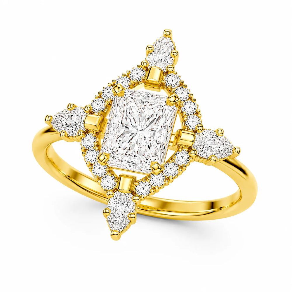 Pear Cut Luminous Halo Ring