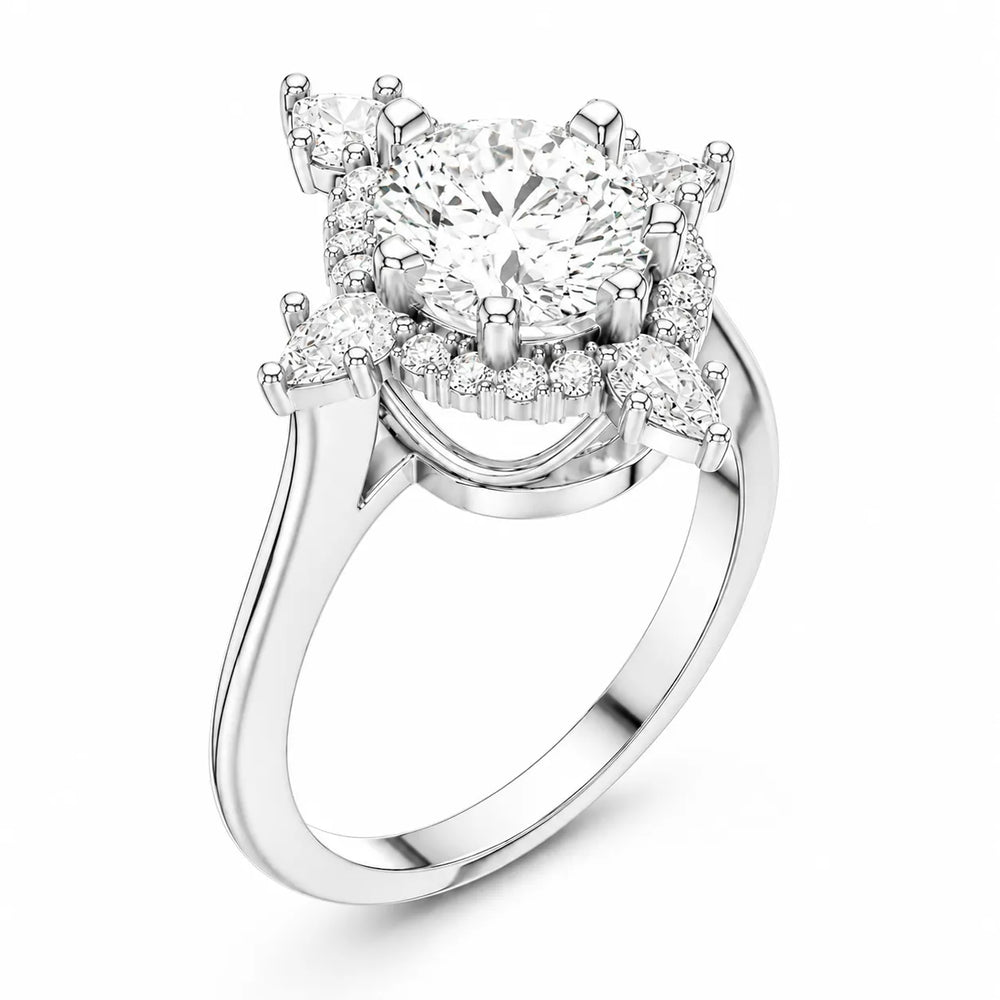 Pear Cut Luminous Halo Ring