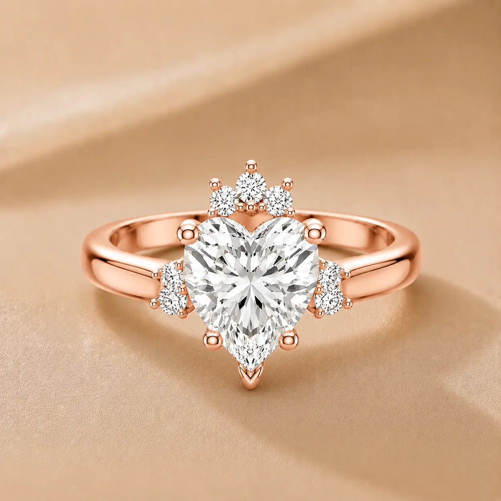 Luxury Cut Diamond Ring with Diamond Halo Accents