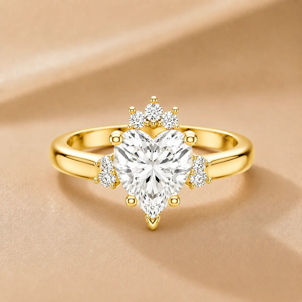 Luxury Cut Diamond Ring with Diamond Halo Accents
