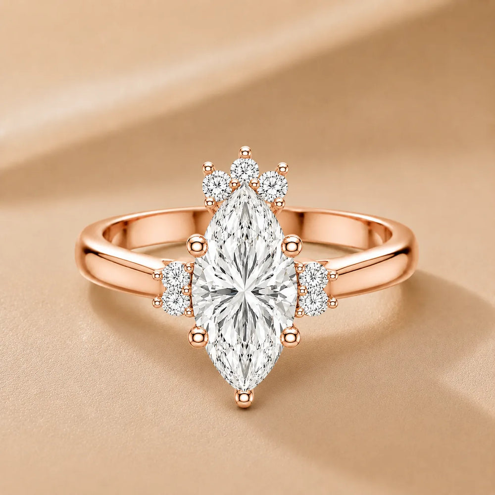 Luxury Cut Diamond Ring with Diamond Halo Accents