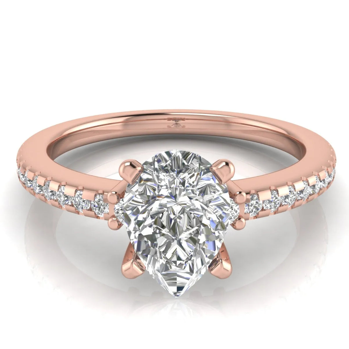 Classic Pavé Accent Solitaire Ring