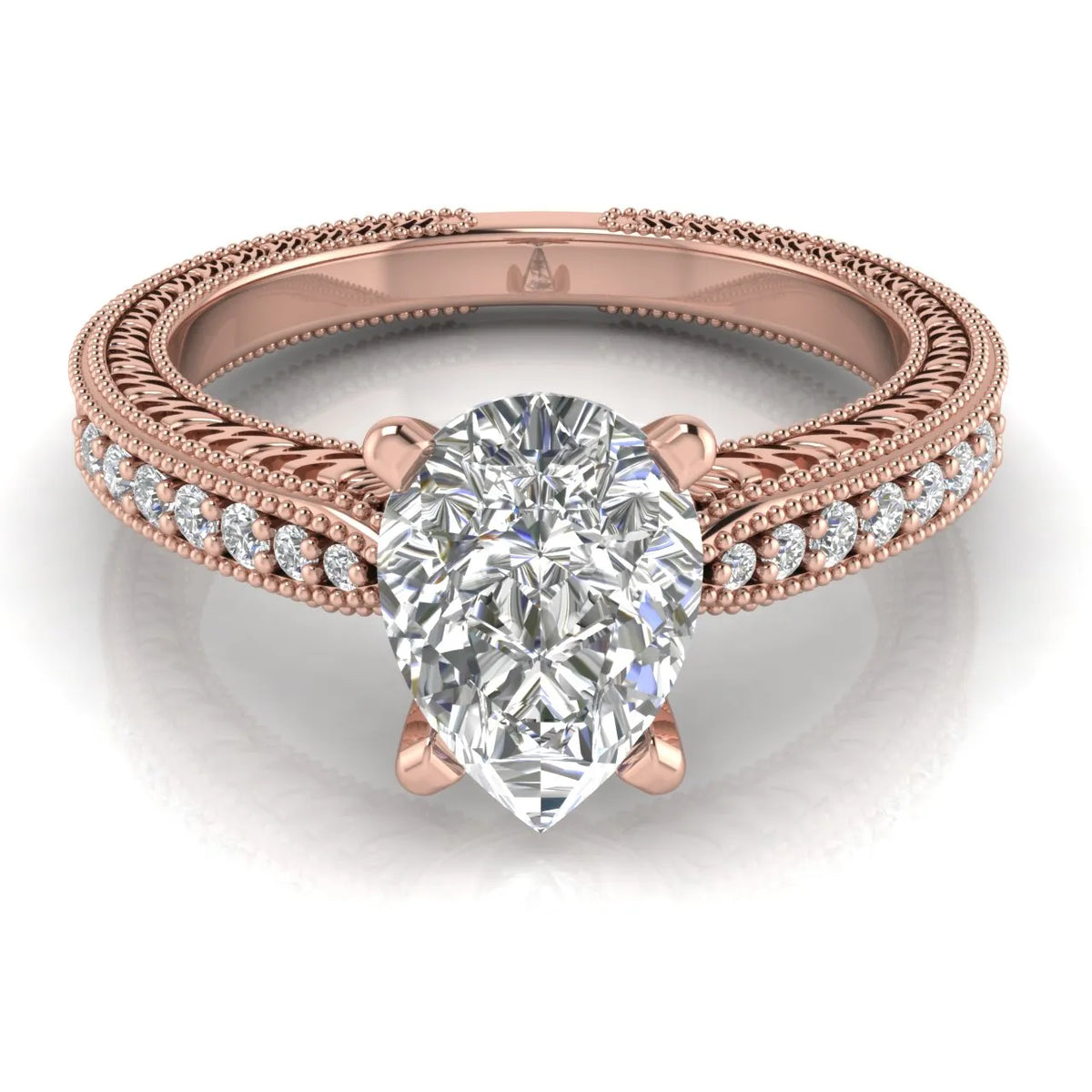 Vintage-Inspired Solitaire Ring with Accent Stones