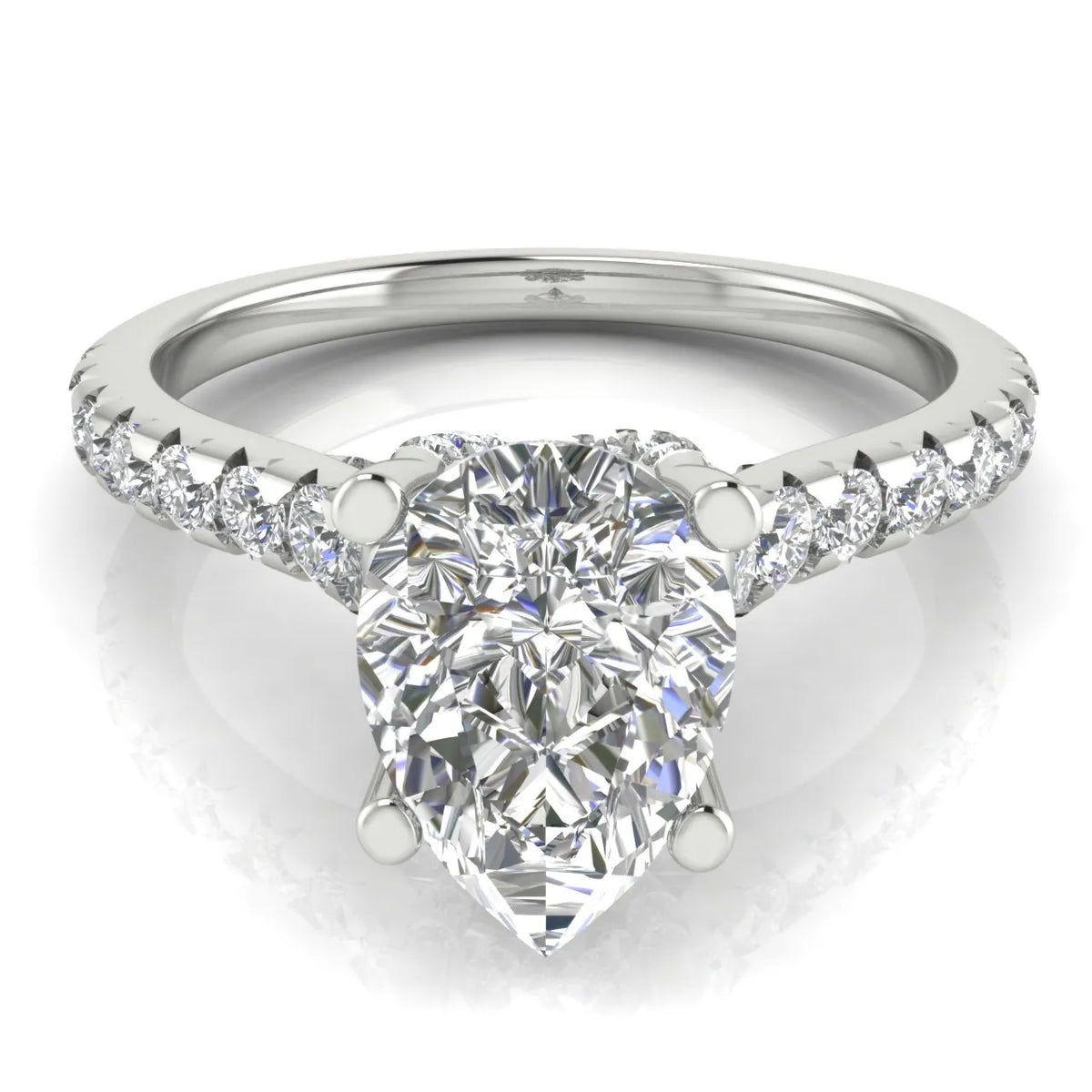 Classic Pavé Accent Solitaire Ring