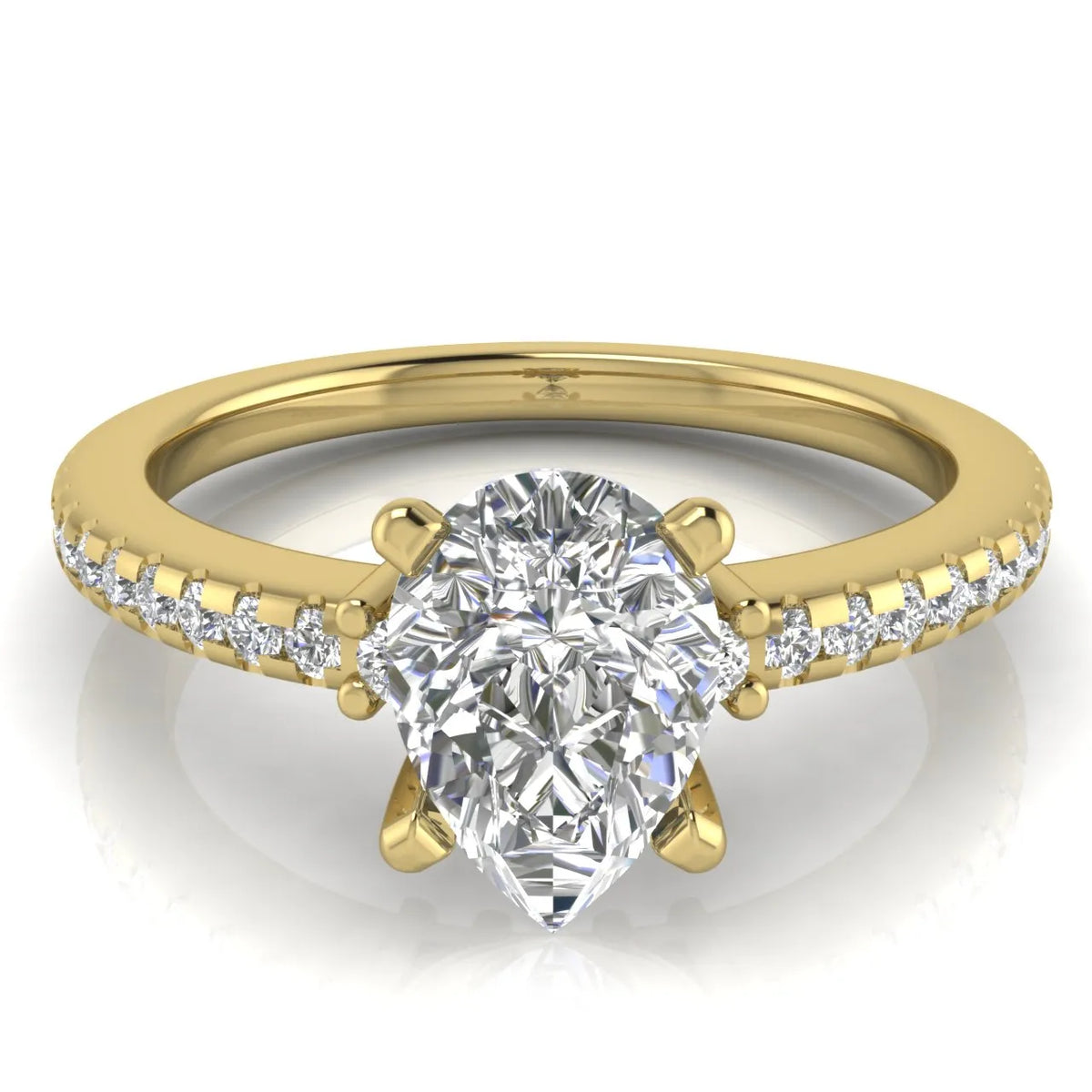 Classic Pavé Accent Solitaire Ring