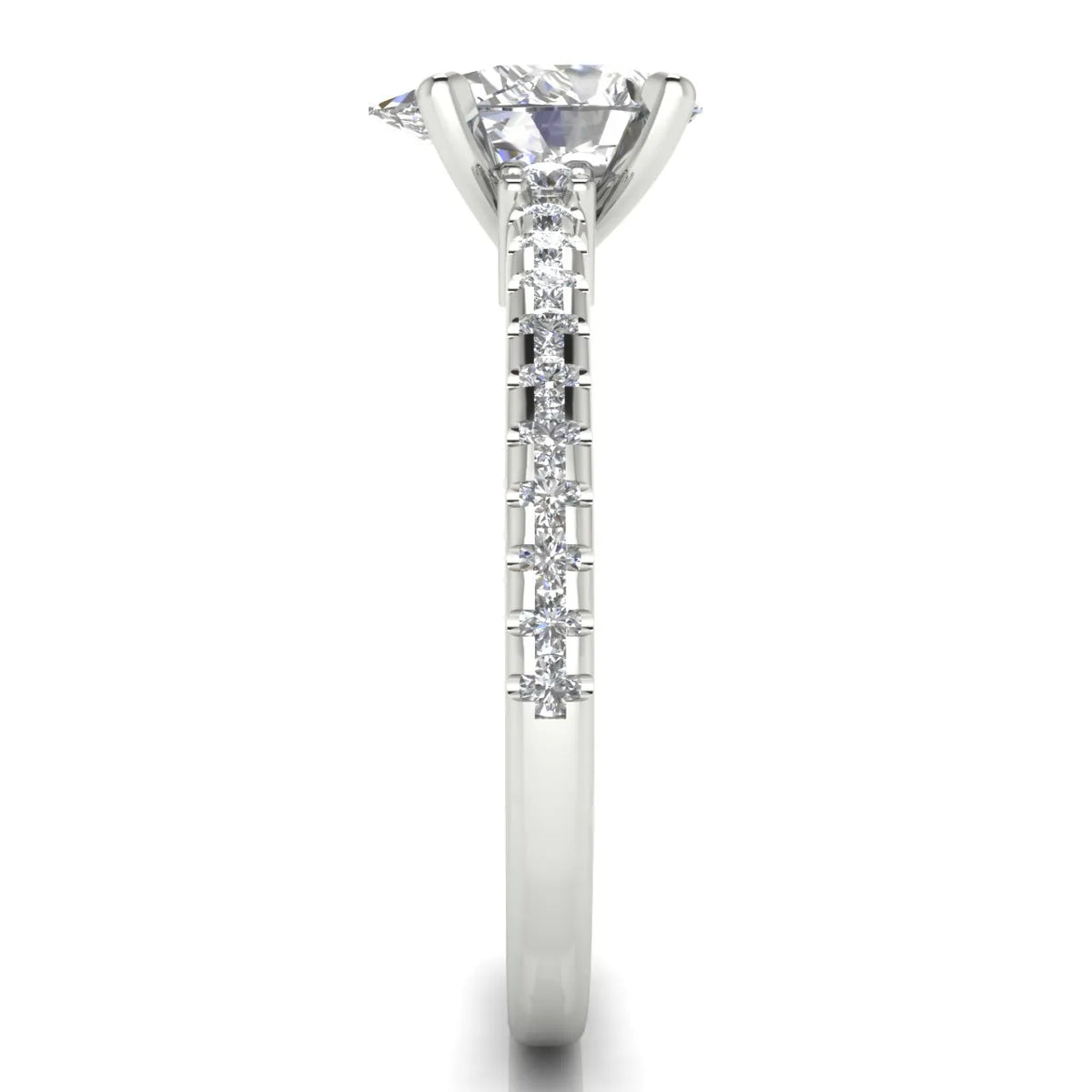 Classic Pavé Accent Solitaire Ring