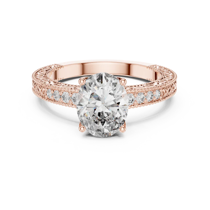 Victorian Whisper Oval Halo Ring Band