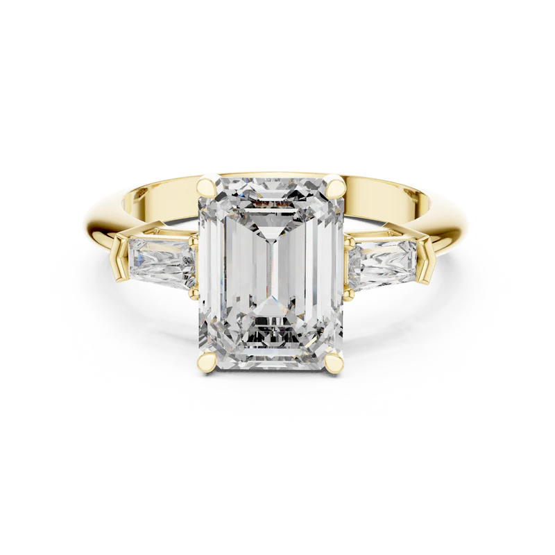 Emerald Elegance Ring with Customize baguette