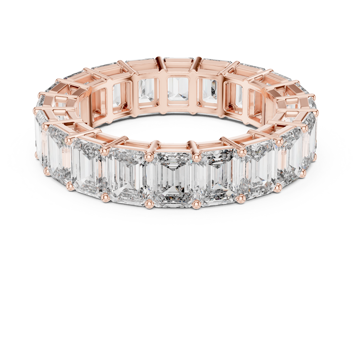 The Regal Radiance Emerald-Cut Diamonds Eternity Band