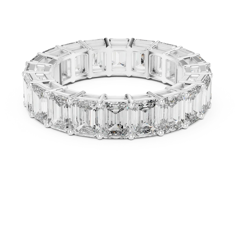 The Regal Radiance Emerald-Cut Diamonds Eternity Band