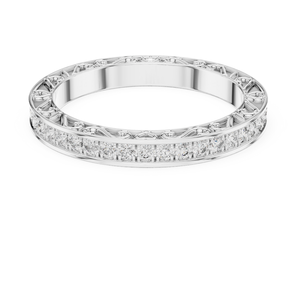 Vintage Lace Round-Cut Diamond Band