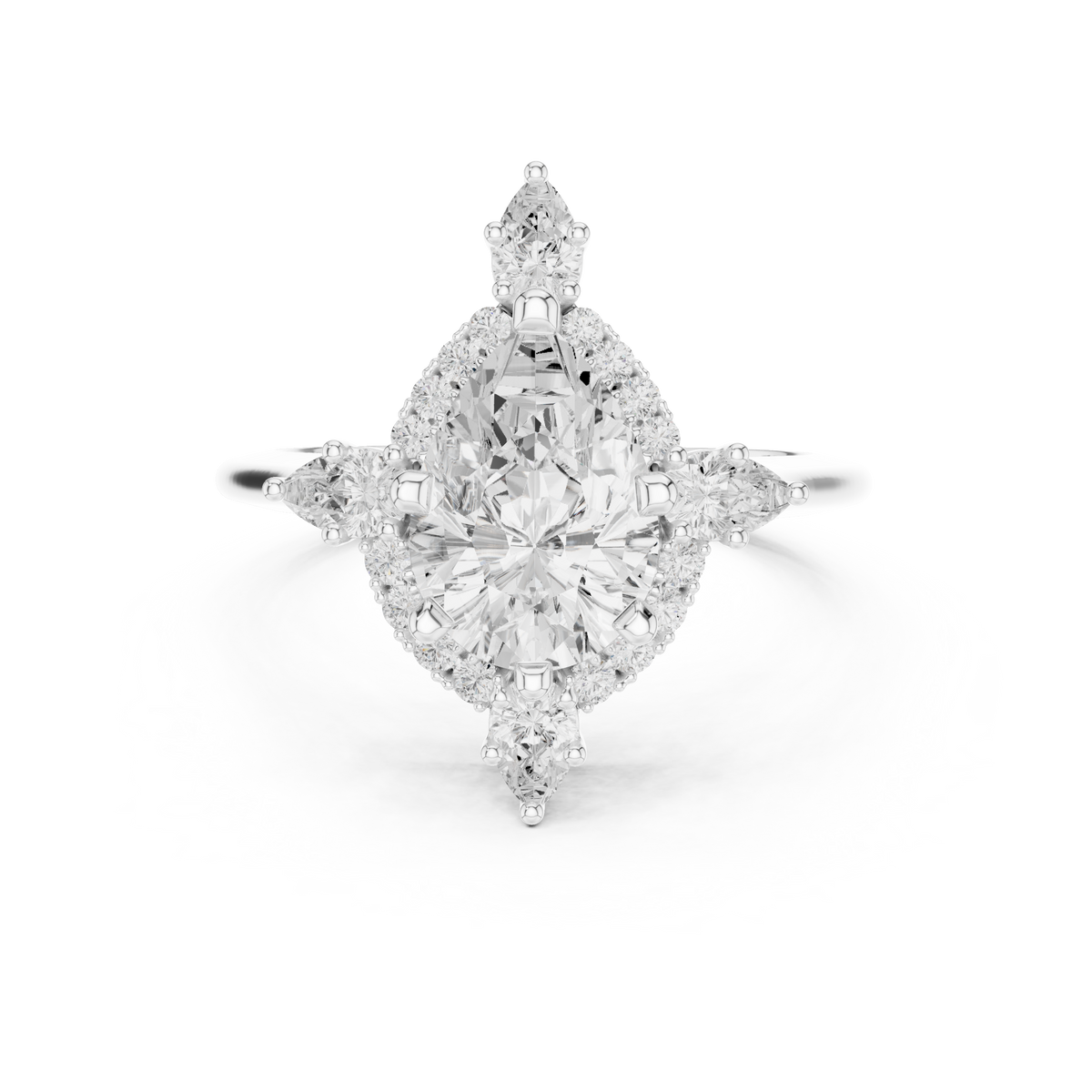 Pear Cut Luminous Halo Ring
