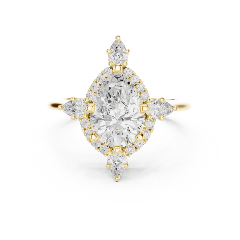 Pear Cut Luminous Halo Ring