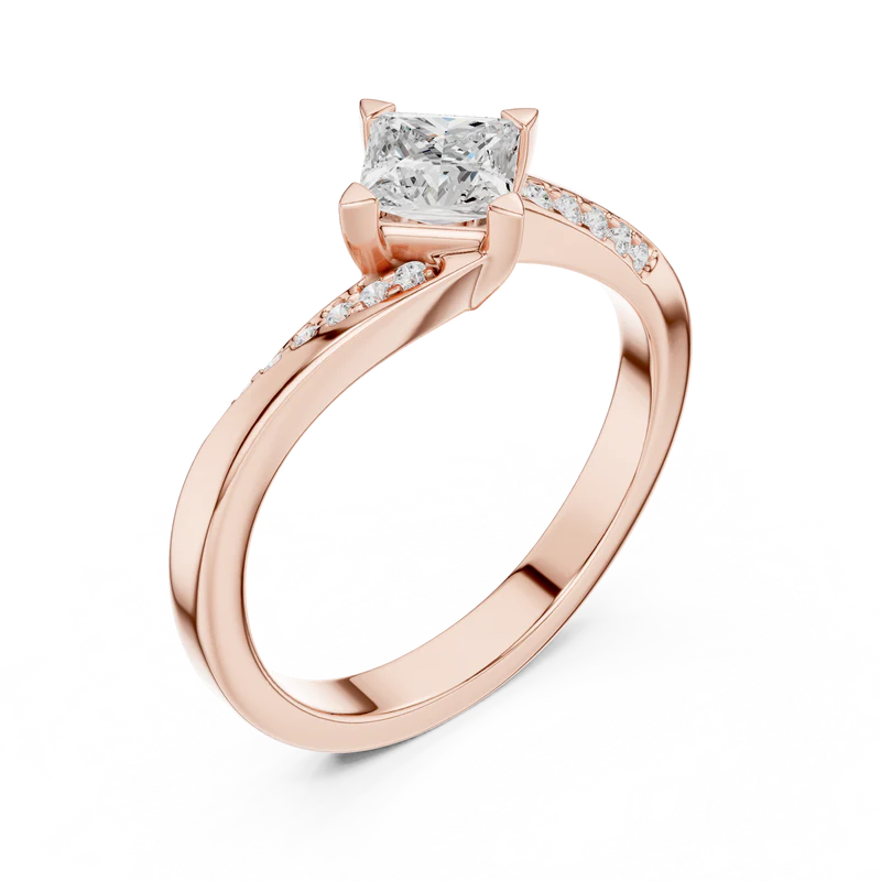 Princess-Cut Diamond Crisscross Ring