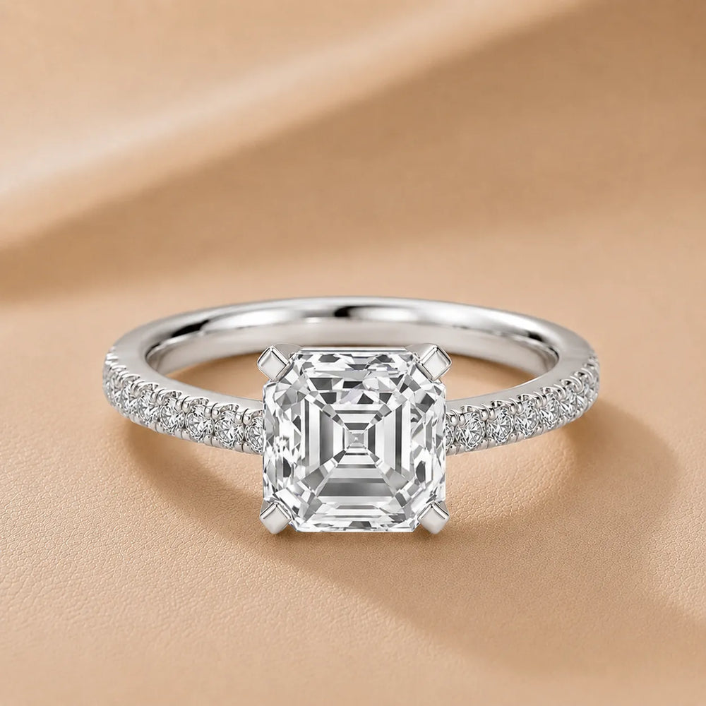 Delicate Pavé Accent Solitaire Ring