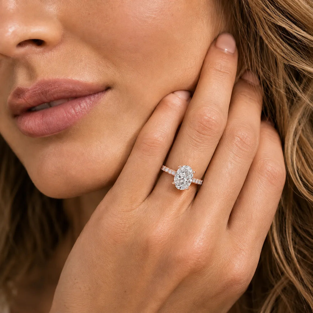 Delicate Pavé Accent Solitaire Ring