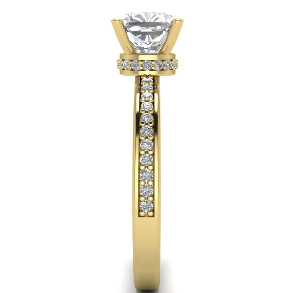 Delicate Pavé Accent Engagement Ring