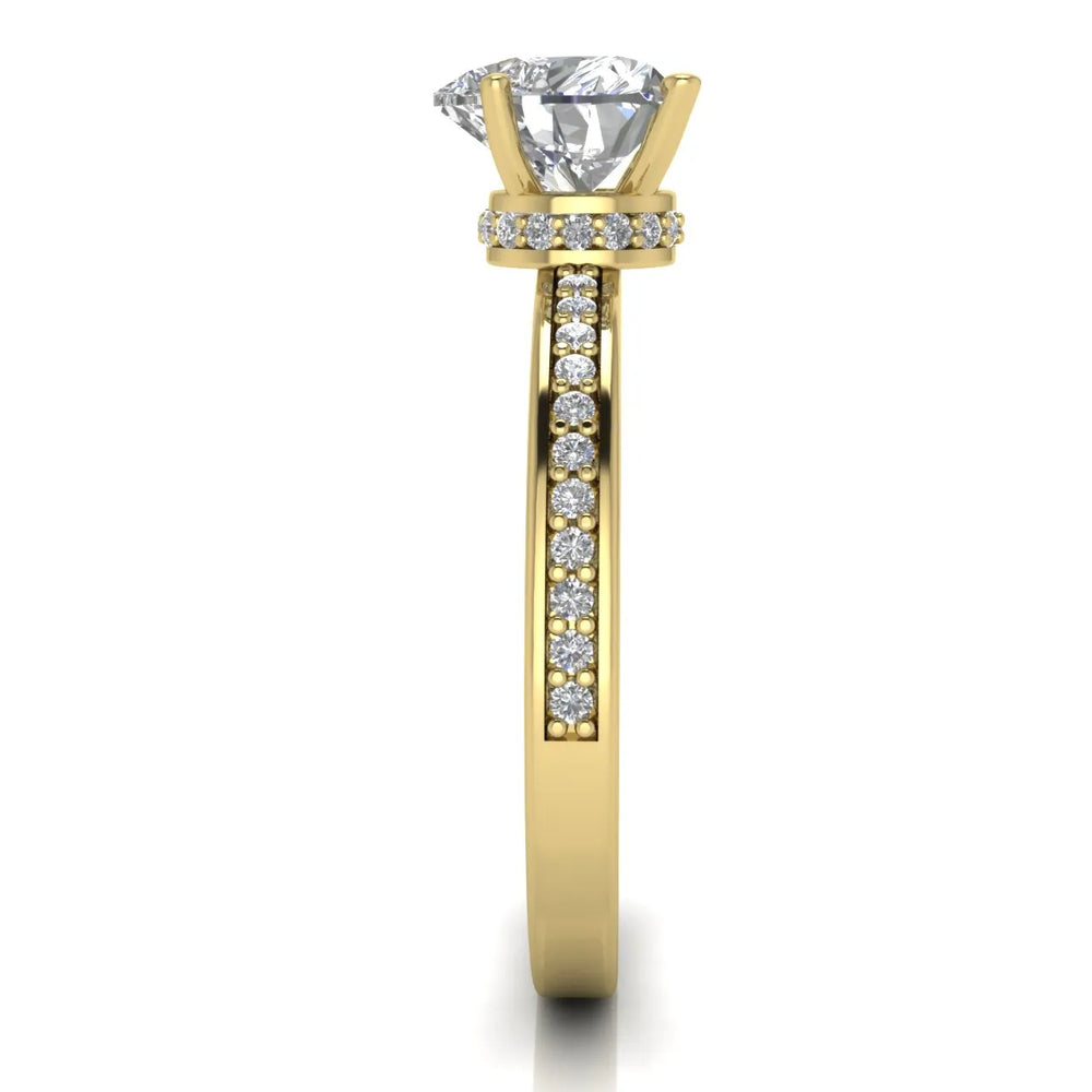 Delicate Pavé Accent Engagement Ring
