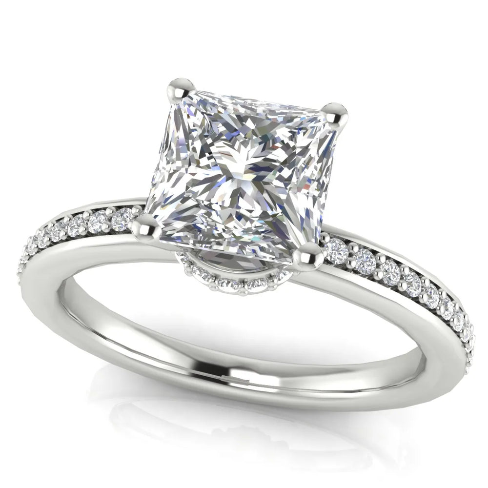Delicate Pavé Accent Engagement Ring