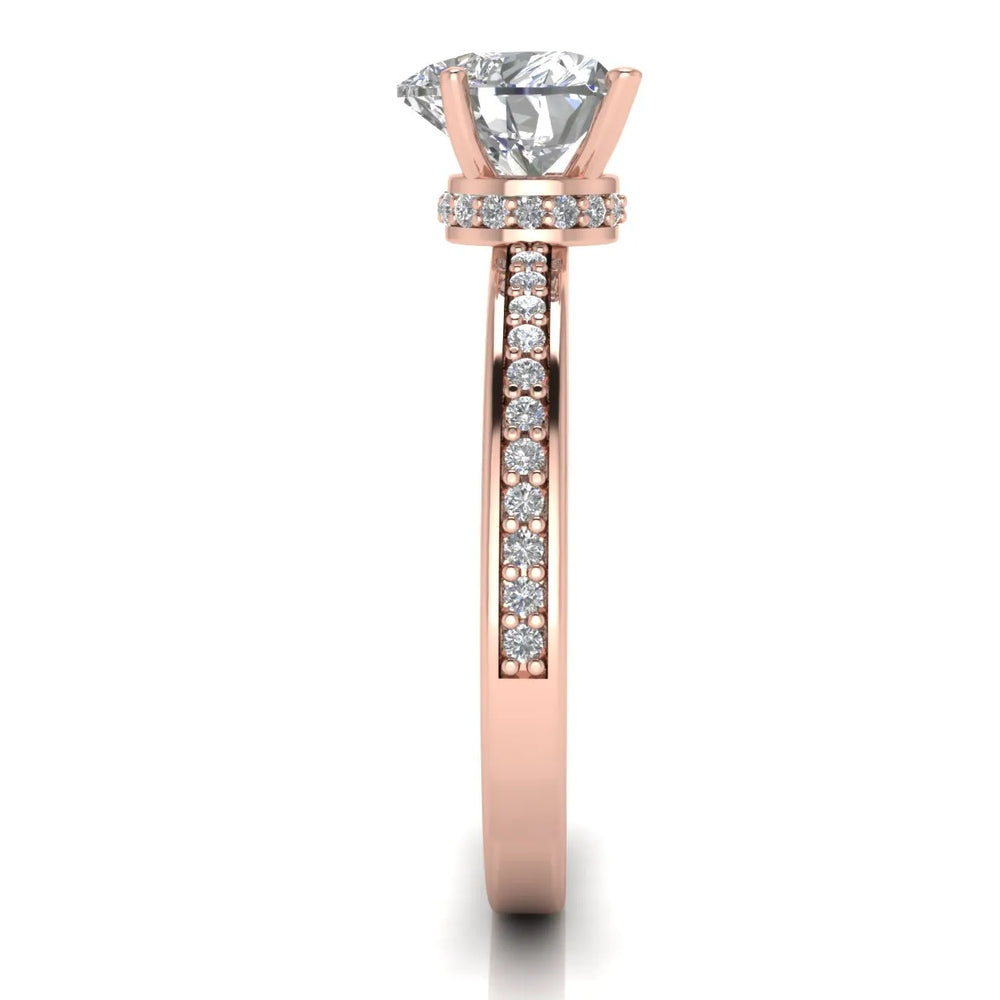 Delicate Pavé Accent Engagement Ring