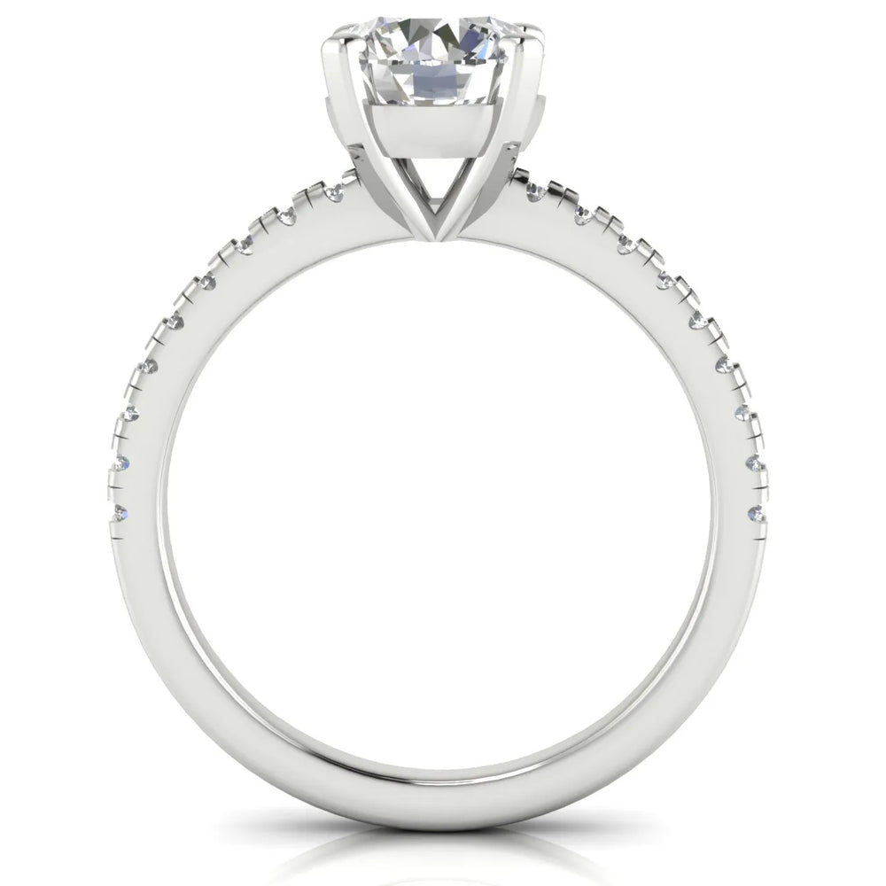 Delicate Pavé Accent Solitaire Ring