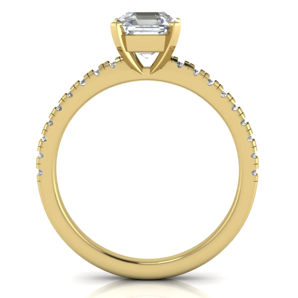 Delicate Pavé Accent Solitaire Ring