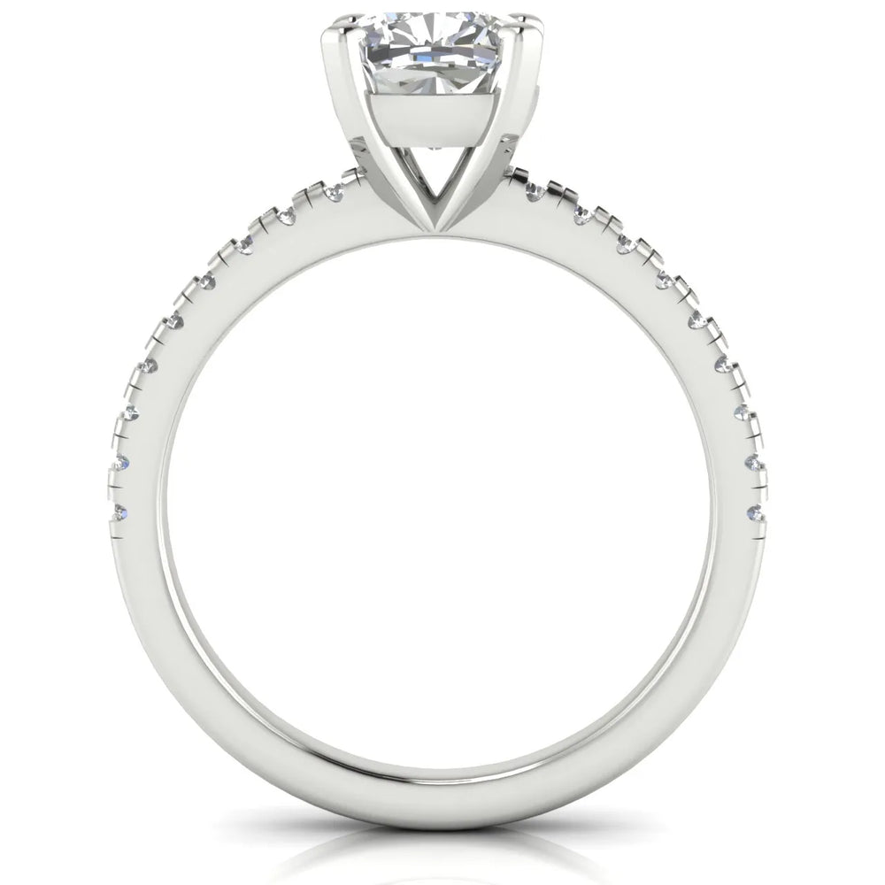 Delicate Pavé Accent Solitaire Ring