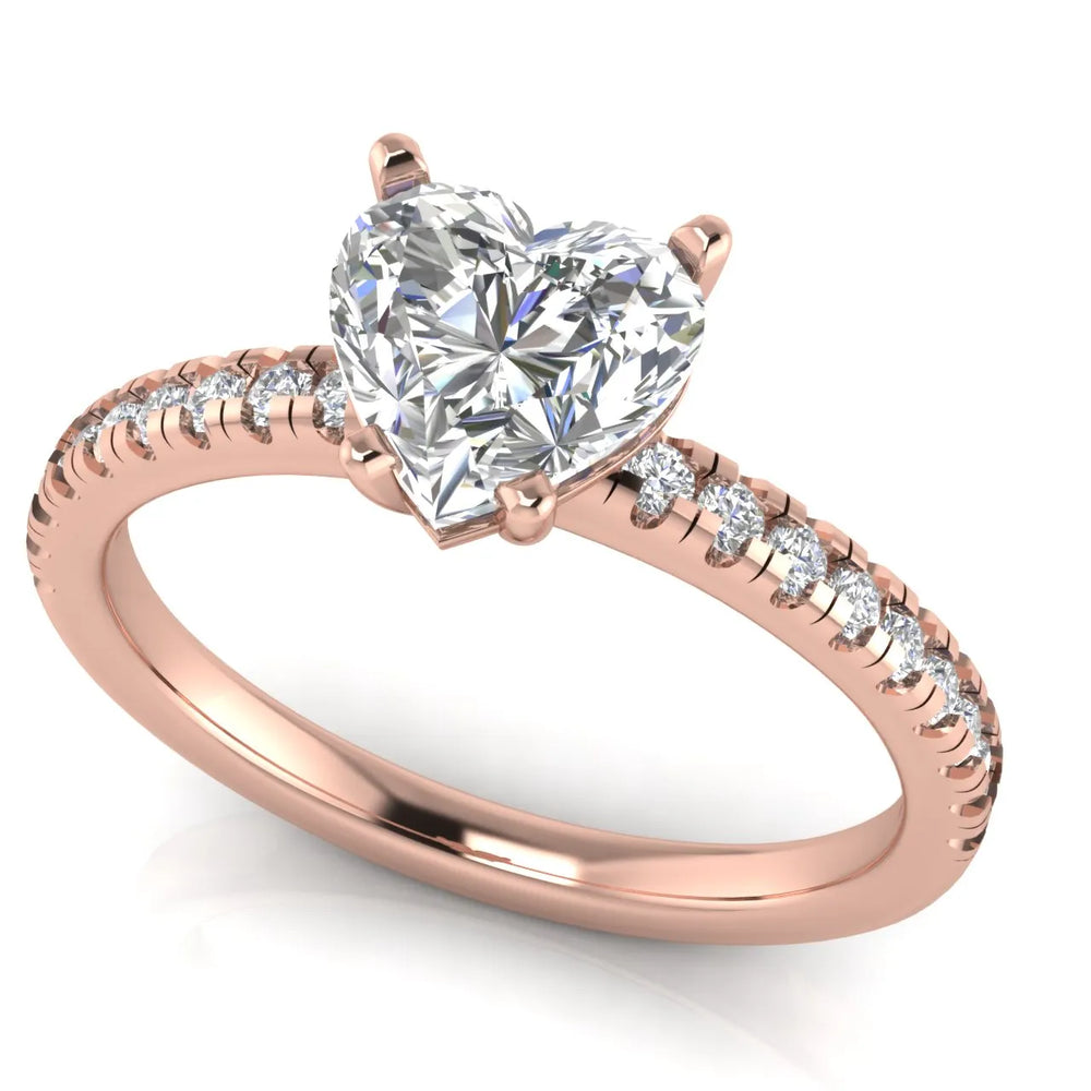 Delicate Pavé Accent Solitaire Ring