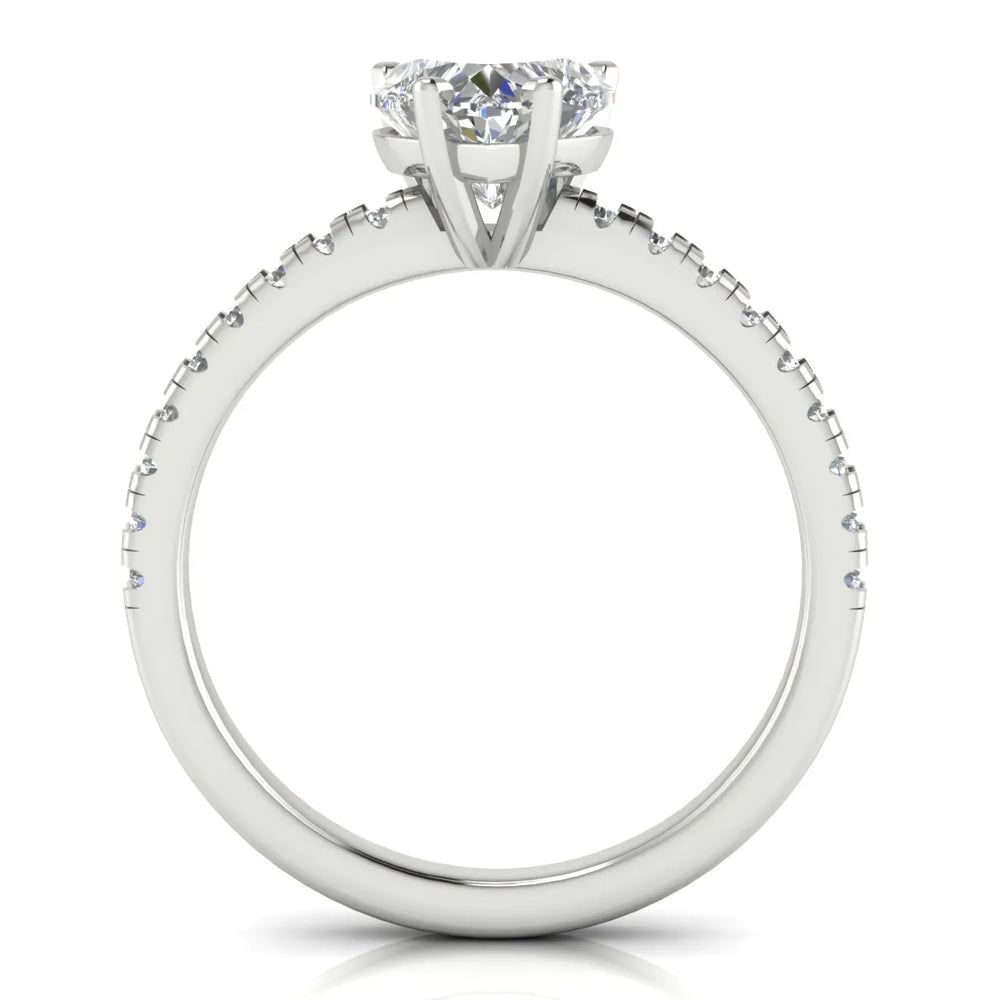 Delicate Pavé Accent Solitaire Ring